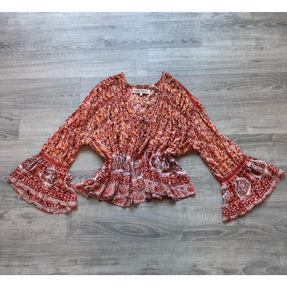 Free People Lorriane Tiered Kimono with Bonus Tank Small Boho Hippie Flowy NWOT - Picture 5 of 11